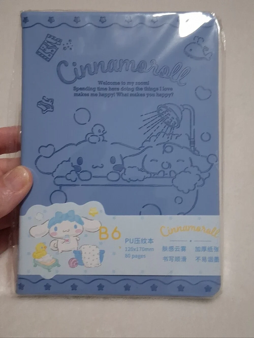 Sanrio Cinnamoroll B6 notebook/soft PU embossed cover